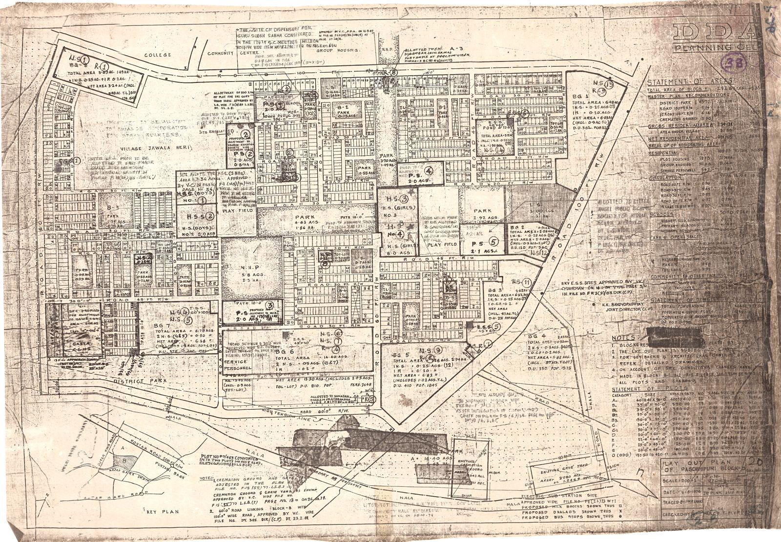 Paschim Vihar B Block layout plan