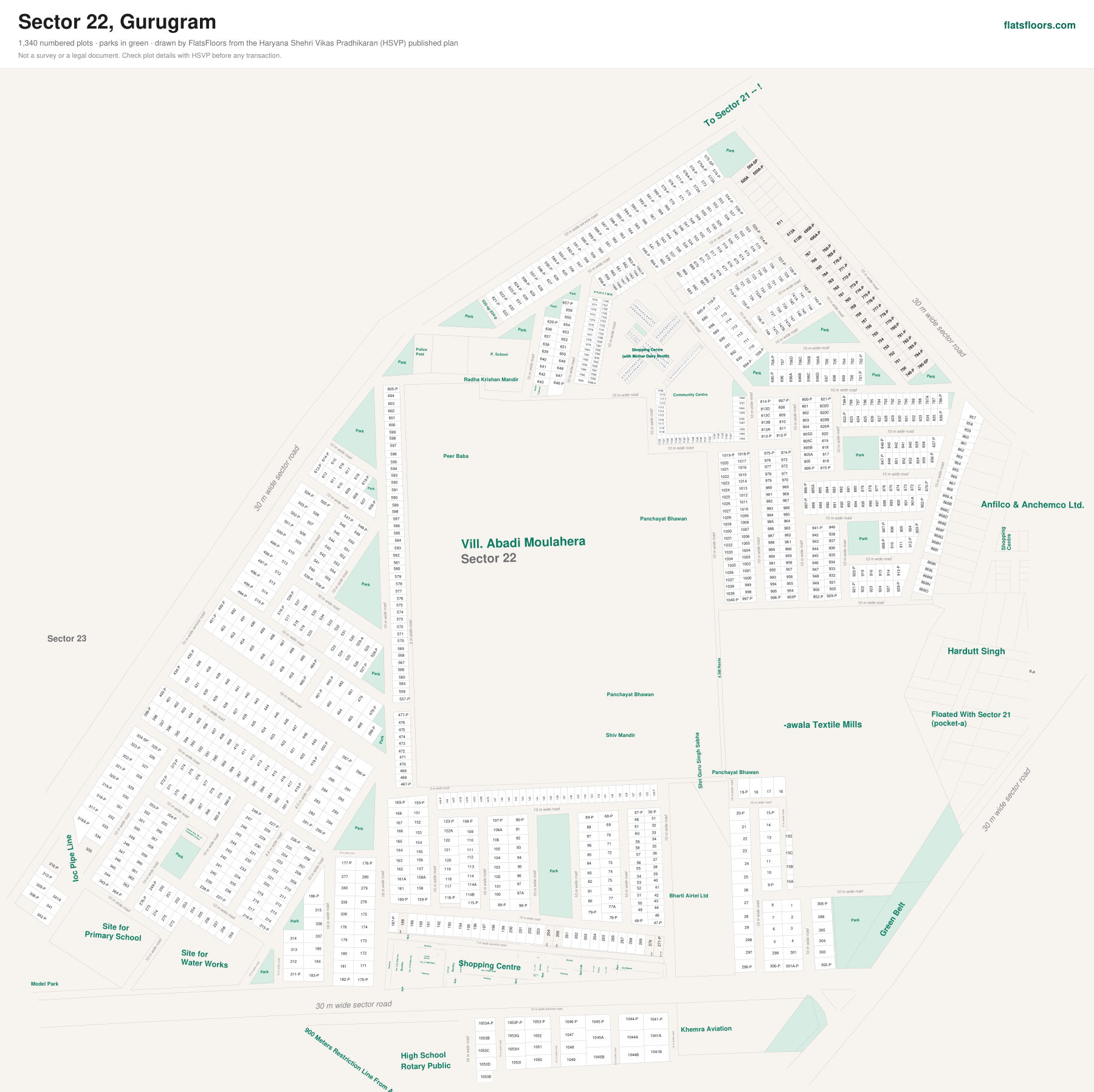Sector 22 layout map