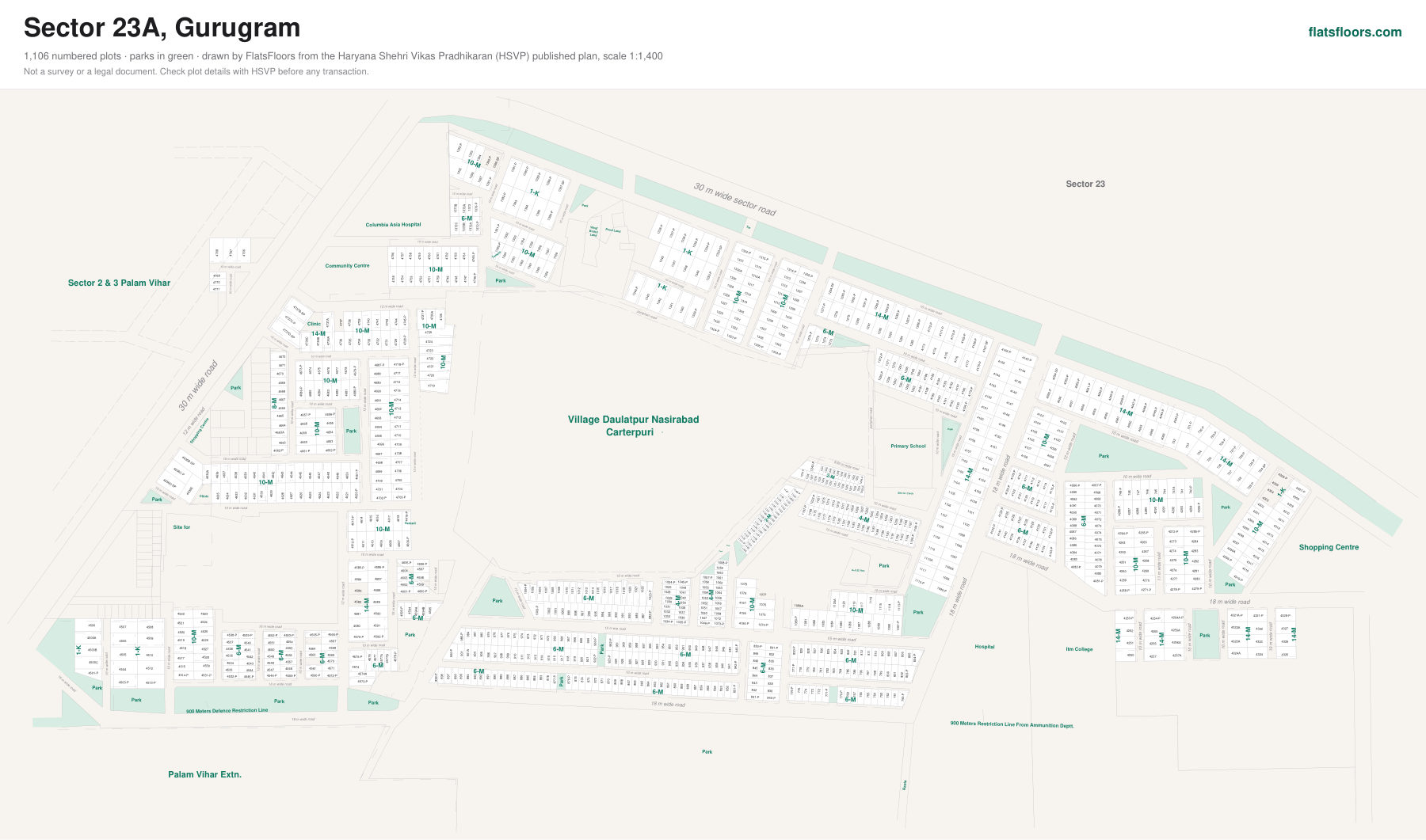 Sector 23A layout map