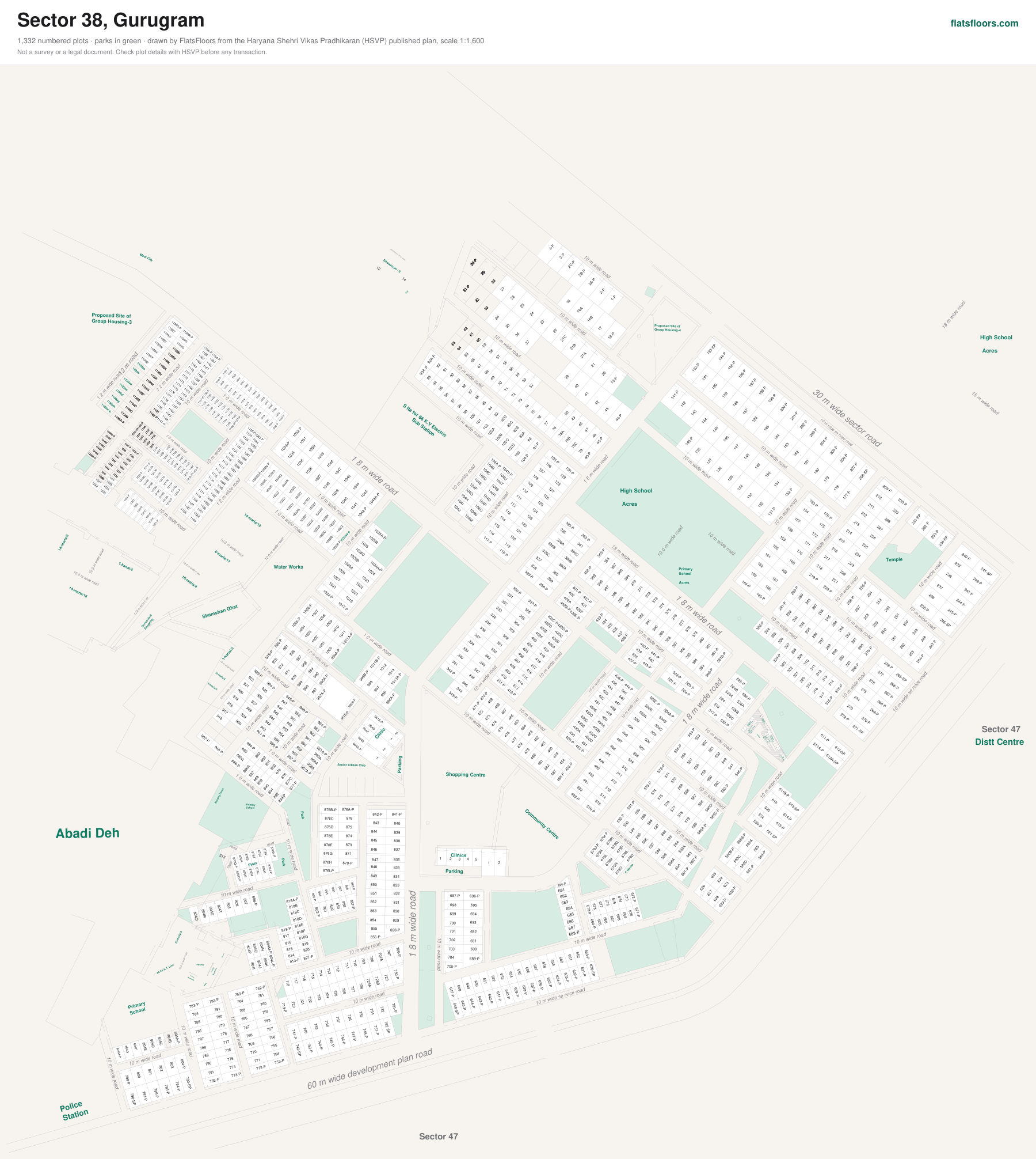 Sector 38 layout map
