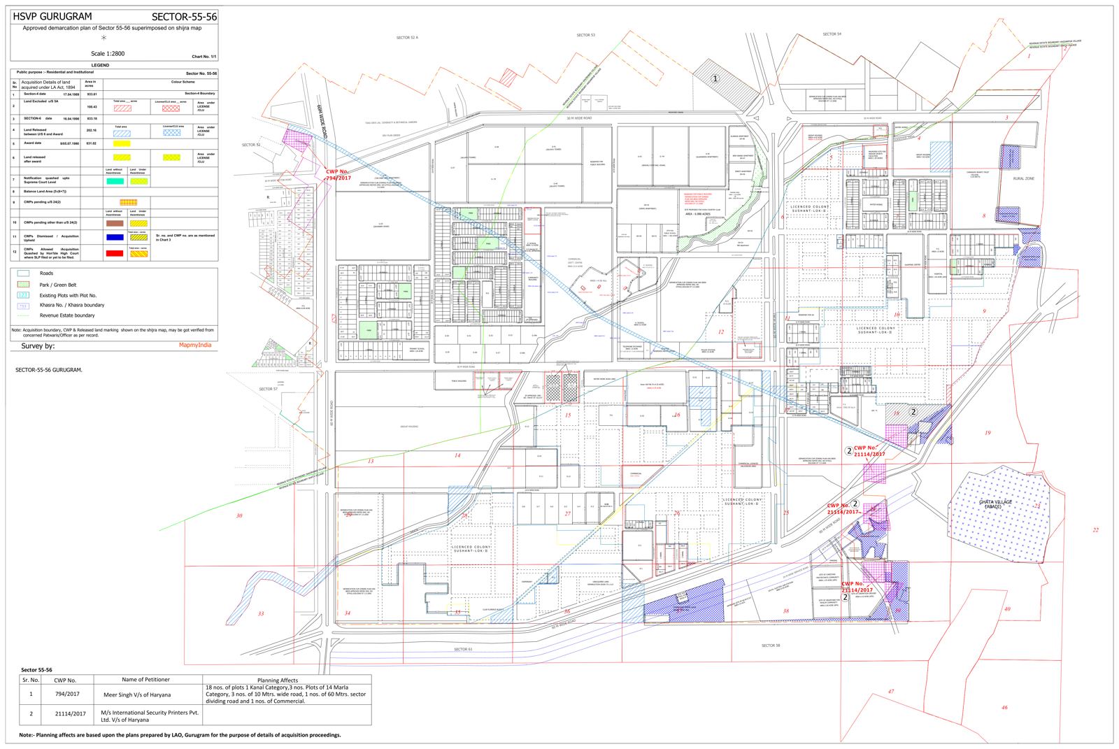 Sectors 55 & 56 layout plan